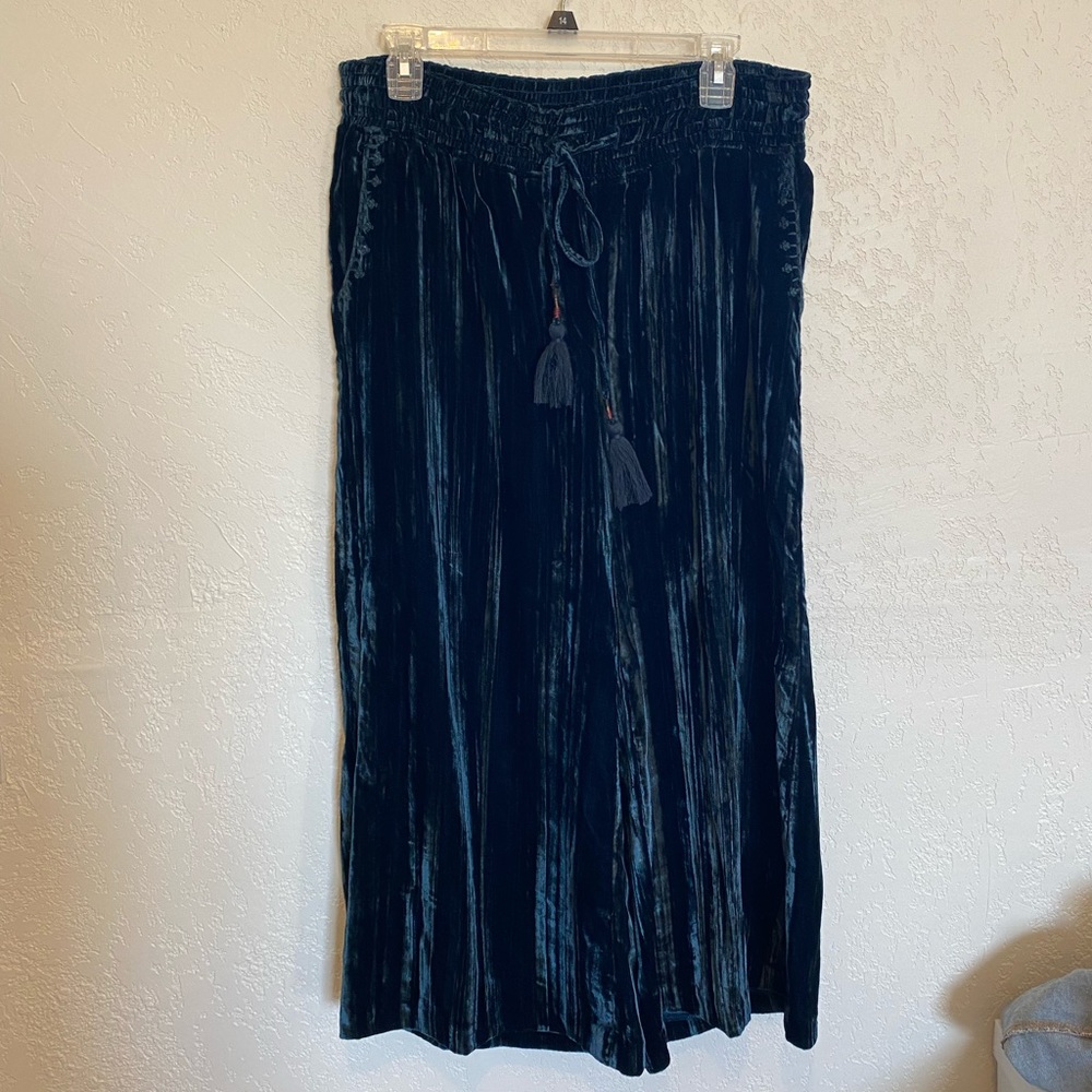 Anthropologie blue velvet pants